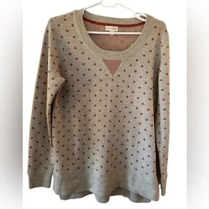 Maison Jules tan and orange crew neck sweater